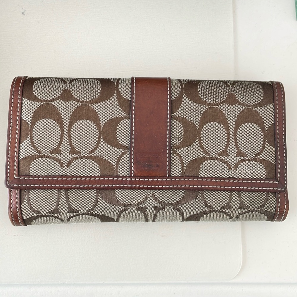 Coach three fold wallet with cheque book